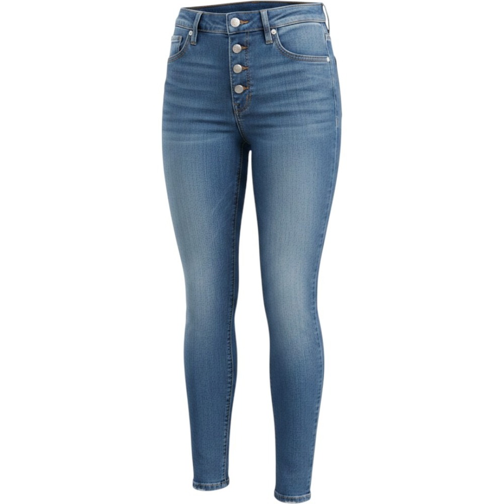 Madewell Womens Button Fly Slim Straight Jeans Blue Denim 26 Everyday Casual